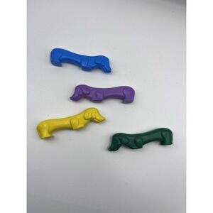 Vintage Dachshund Figural Crayons - Set of 4 Colorful Retro Wiener Dogs
